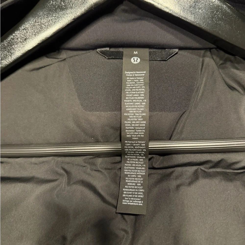 Lululemon StretchSeal Down-Filled Parka DKFR Dark Black Men's Coat - Picture 4 of 7